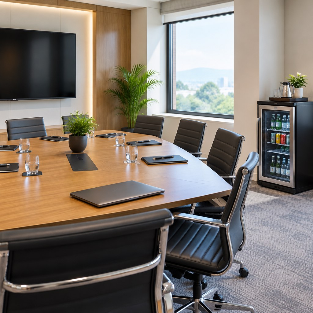 Aula LuxSpace ad uso esclusivo con minibar frigo bar