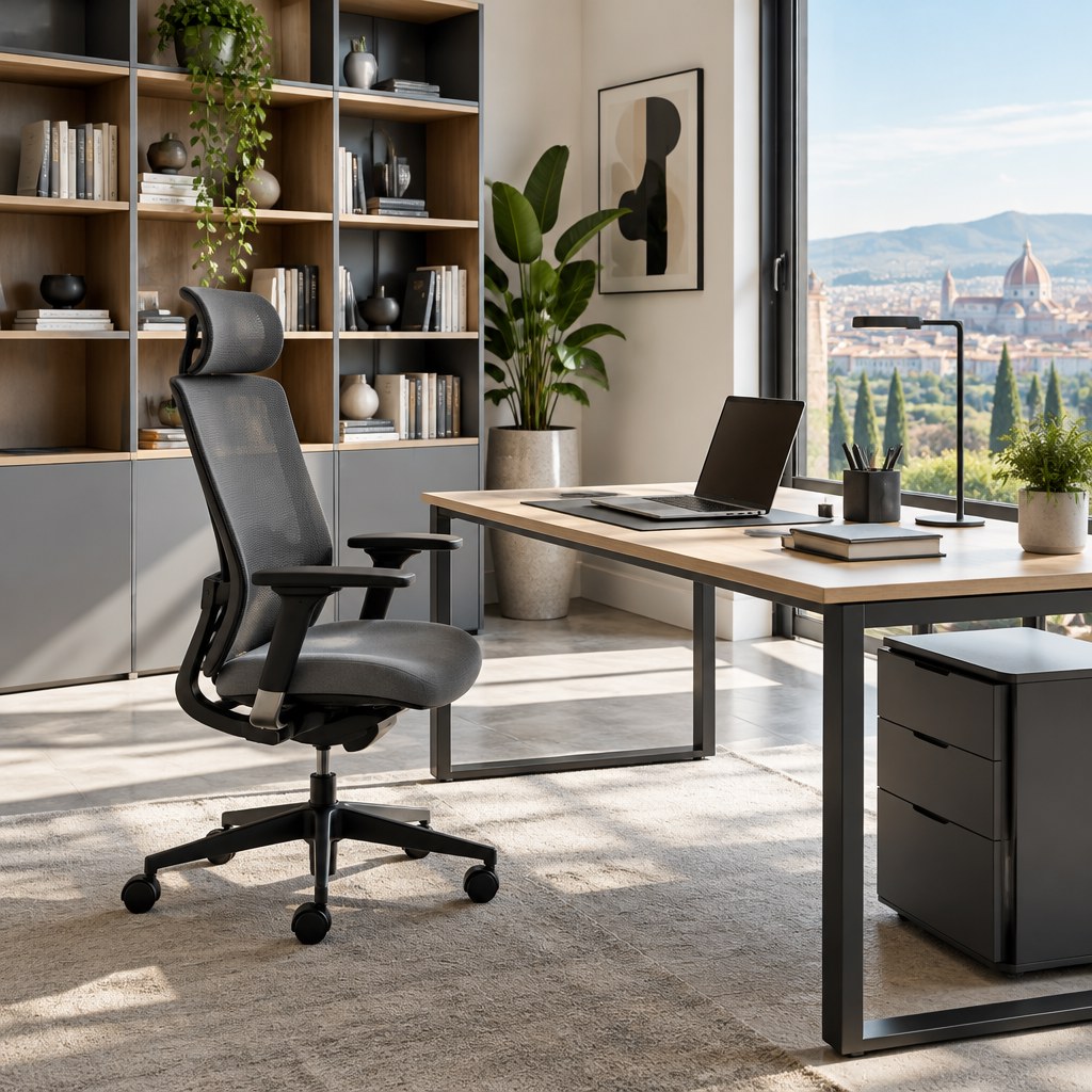 Arredo ufficio moderno con scrivania ergonomica e contenitori a Messina